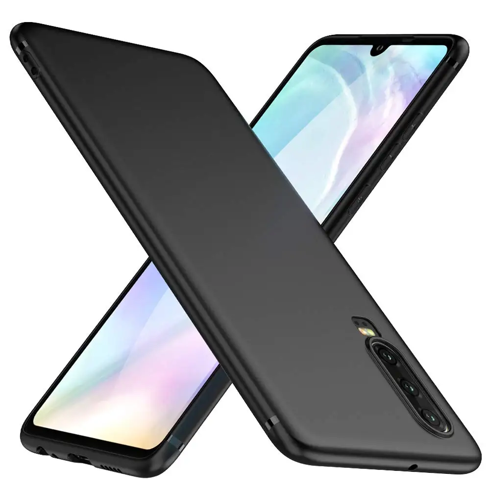 Для Huawei P30 Pro Чехол черный ТПУ чехол матовый для телефона отделка тонкий профиль