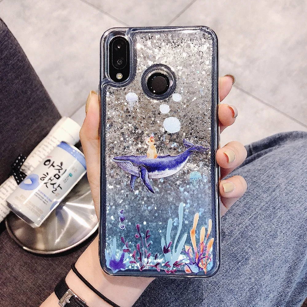 Симпатичные Дельфин с блестками жидким песком чехол для телефона Xiaomi 8 F1 MIX2 MAX3 MIX 2