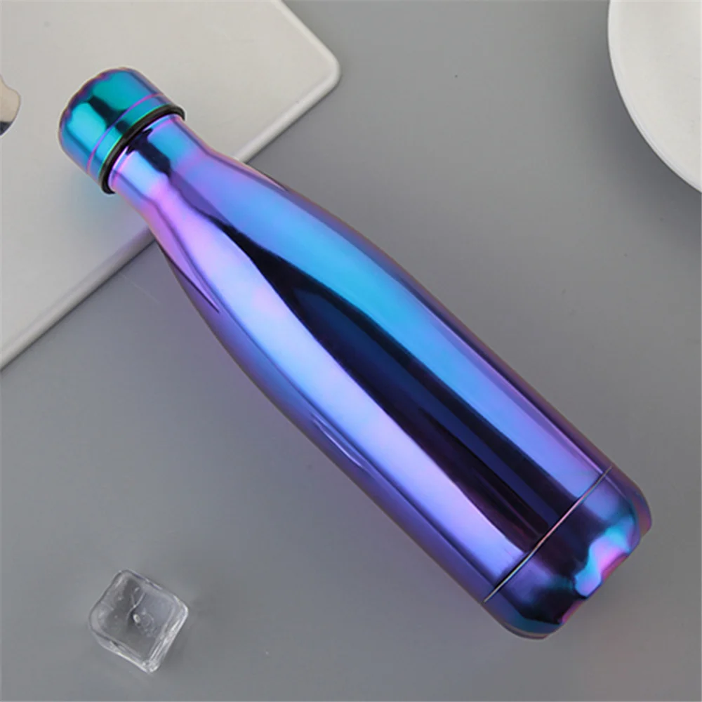 

Rose Gold Water Bottle Insulated Cup 500ml Stainless Steel Beer Coffee Thermos Bottle Portable Travel Sport Drink Bottle Gift