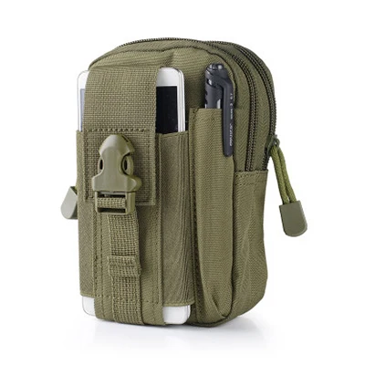 Nevenka Tactical Pouch Belt Waist Pack Bag Travel Camping Bags Small Pocket Military Waist Pack Running Pouch Soft back - Color: Green