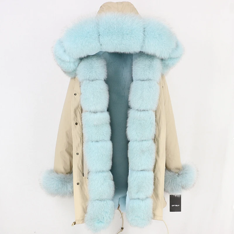 OFTBUY, Длинные парки, зимняя куртка, Женское пальто с натуральным мехом, отделка из натурального Лисьего меха, капюшон, верхняя одежда, уличная одежда, толстая, теплая, съемная