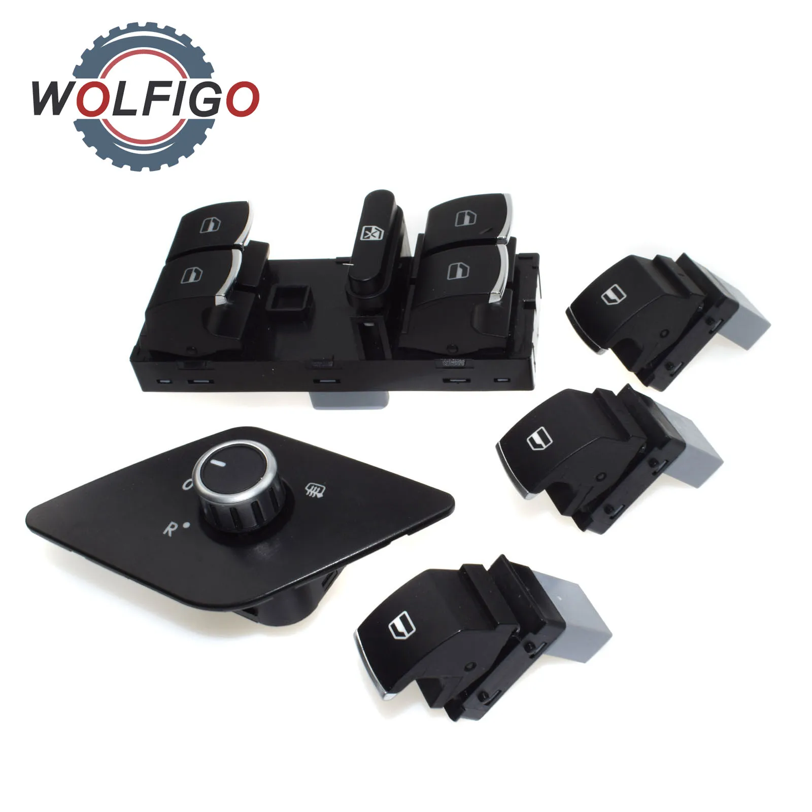 WOLFIGO 5 шт./компл. хромированный переключатель бокового зеркала электрические