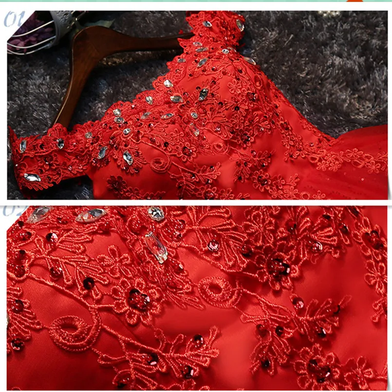 LYG A5 # подружки невесты платья дрель со шнуровкой красного и белого цветов - Фото №1