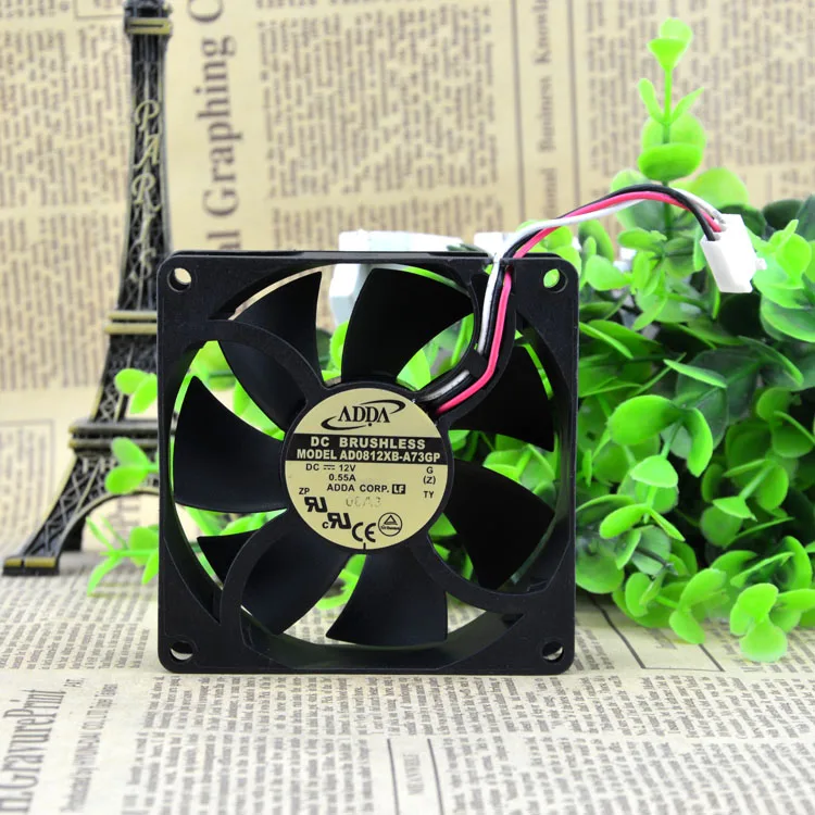 Original ADDA 8025 AD0812XB-A73GP DC12V 0.55A 80 * 25MM 8CM wind capacity fan | Компьютеры и офис