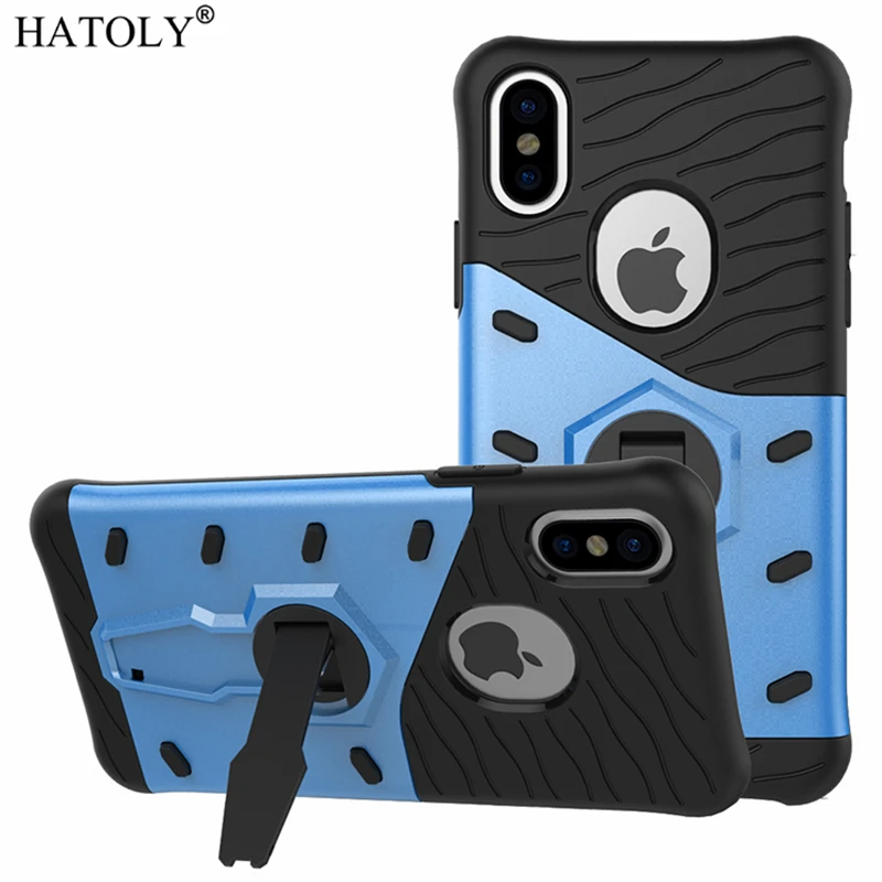 Чехол HATOLY для iPhone XS противоударный Гибридный резиновый силиконовый Жесткий Apple X 5