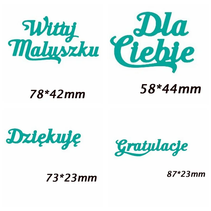 Полированные слова металлические Вырубные штампы трафареты для сделай сам