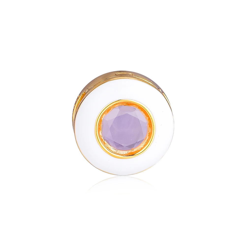 

Fit Pandora Reflexions Bracelet Gleaming White Circle Clip Beads For Jewelry Making 925 Sterling Silver Orignial Charm Bead