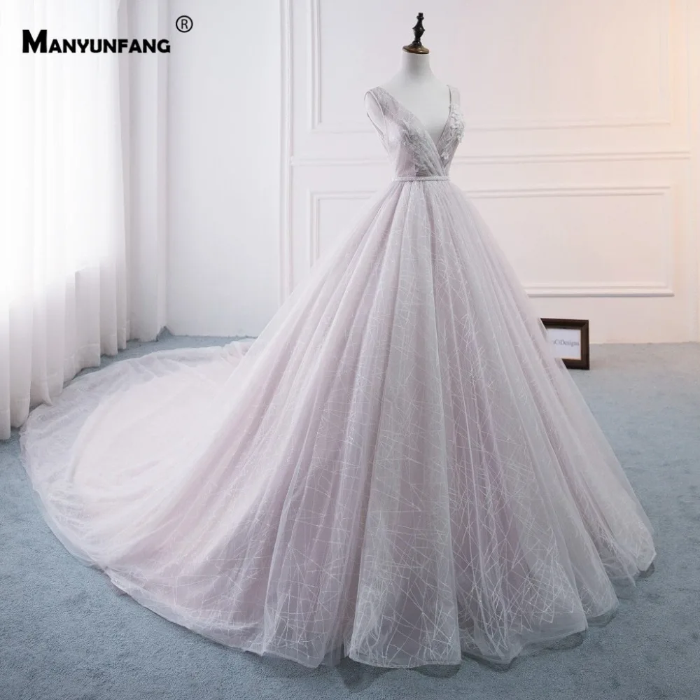 Лидер продаж Королевский поезд Vestido De Noiva Плюс размеры Elbisesi складной Тюль бусины кружево аппликации перевязи свадебное платье