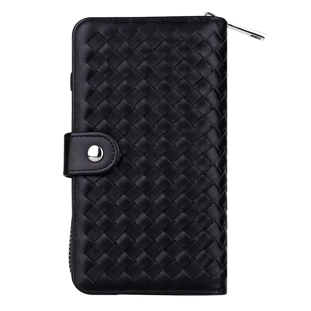 black BRG для iPhone 11 Pro X XS Max XR 7 6 Plus 5s SE кожаный чехол-кошелек Съемная сумка флип-карта задняя крышка на Молнии сотовый телефон Мягкий - Цвет: black