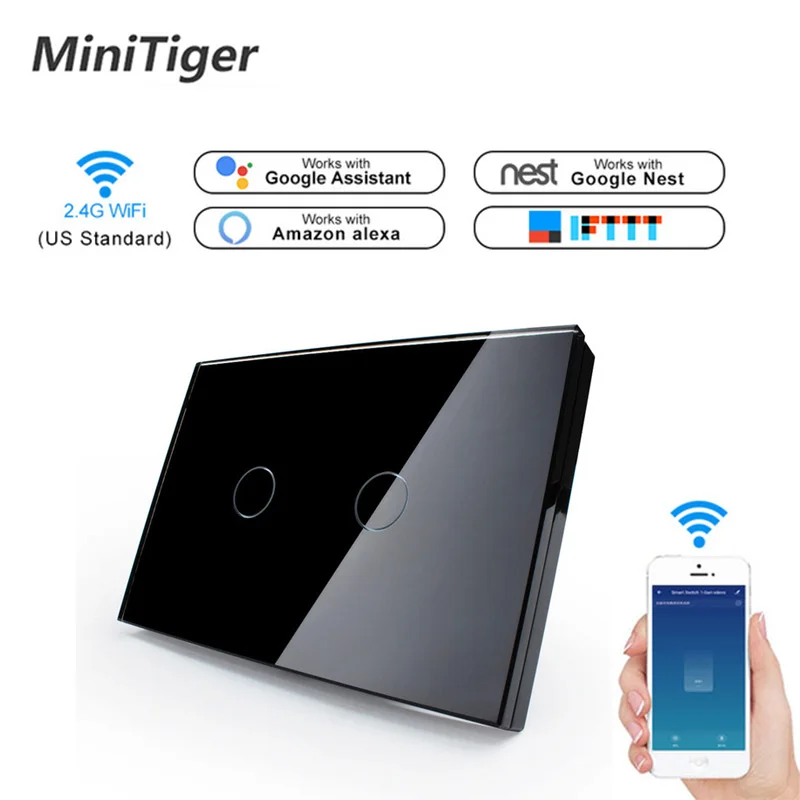 Minitiger US стандартный wifi умный сенсорный переключатель приложение беспроводной