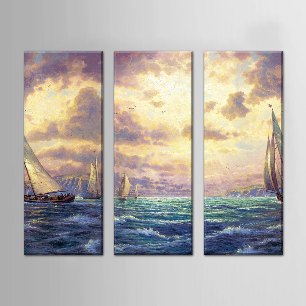 3 Панели абстрактный морской пейзаж печать безрамный холст искусство картина