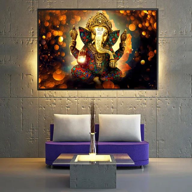 Ganesha боги холст картины для гостиной индуистские декоративные дома стены