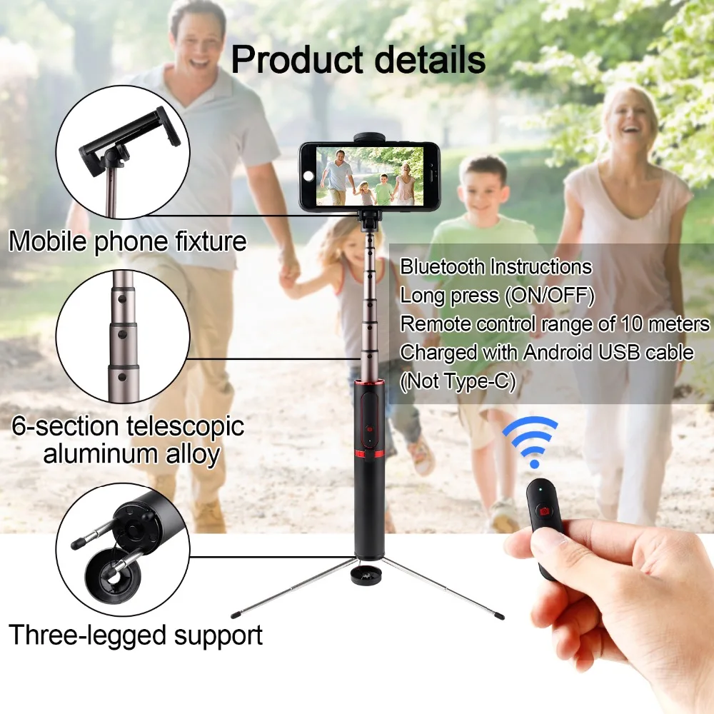 ASHANKS Bluetooth селфи палка мини штатив 3 в 1 монопод беспроводной дистанционный затвор