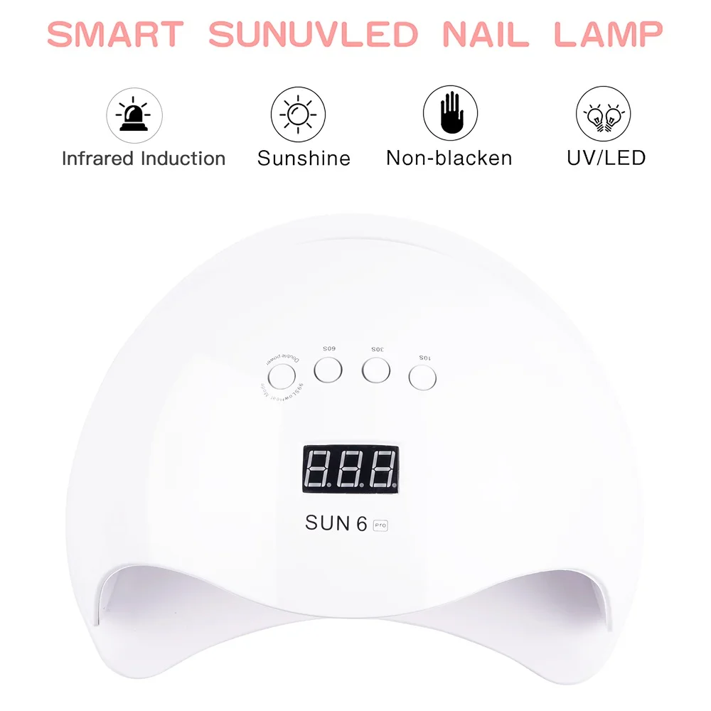 Светодиодный светильник Big SUN 6 Pro 80 Вт Сушилка для ногтей ЖК дисплей 36