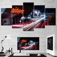 canvas printed pictures wall art painting 5 panel nurburgring rally road home decoration module poster for living room framework