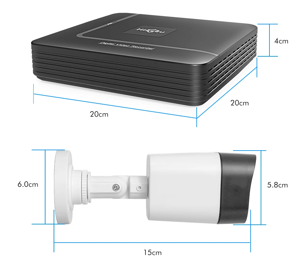 Hiseeu 4CH CCTV камера системы 2 шт 1.0MP 2MP Водонепроницаемая наружная домашняя камера безопасности AHD расширяемый комплект ночного видеонаблюдения