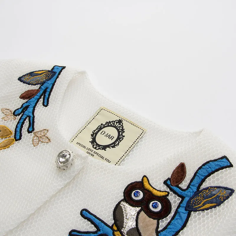 Ujar бренд короткий рукав куртка для девочек короткие узор повседневные открытые