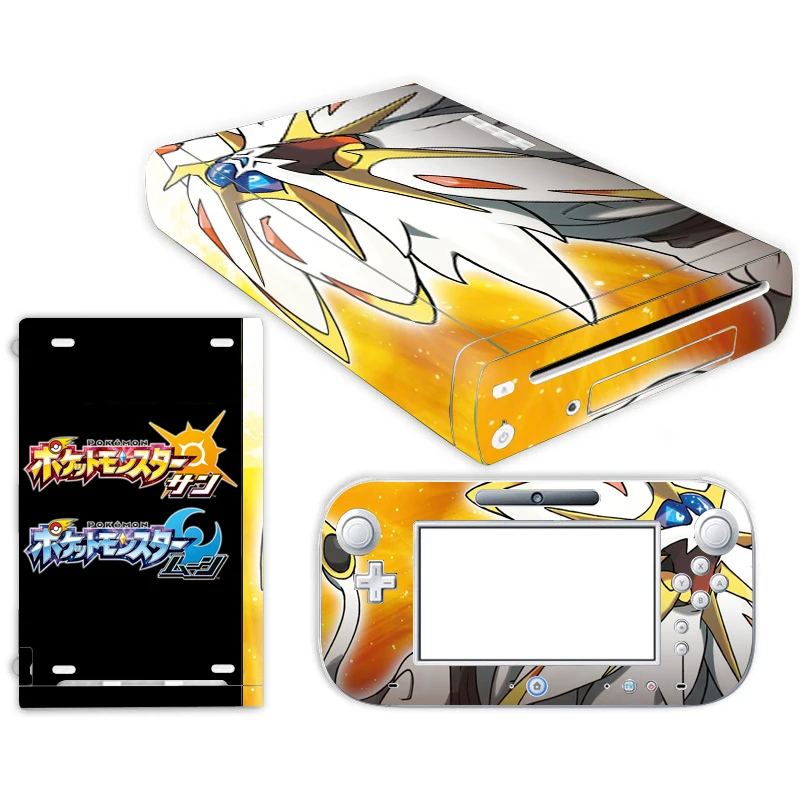 Наклейка Pokemon Go Pikachu из кожи для nintendo wii u, чехол для консоли с пультами управления, скины для геймпад для nintendo wii u, наклейка