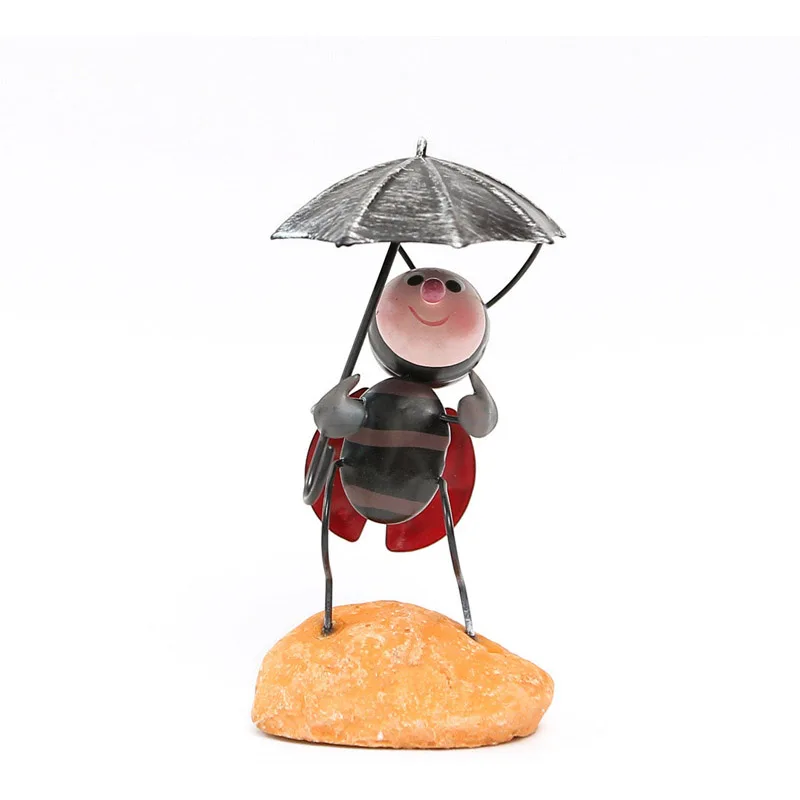 Creative Iron Ant Ladybug Miniature Figurines Ornaments Cartoon Insects Model Desktop Crafts Home Decor Children Toy Gifts | Дом и сад