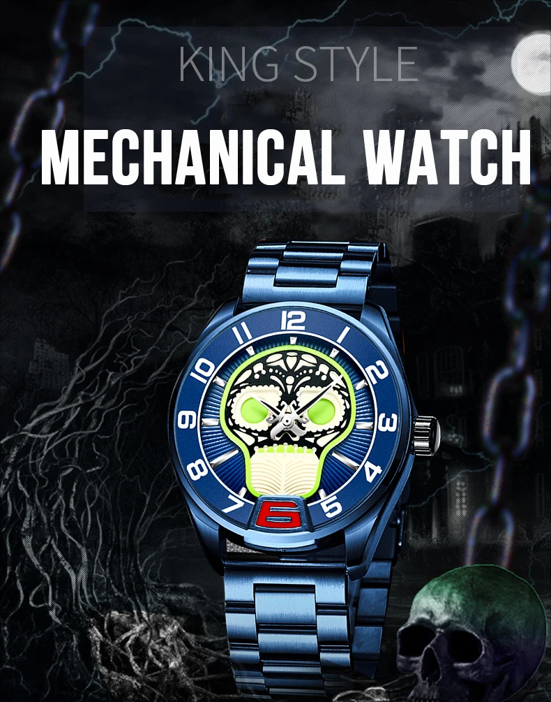 Relogio Tevise Automatico masculino мужские часы механические часы с подзаводом пиратский череп подарок деловые наручные часы Мужские часы