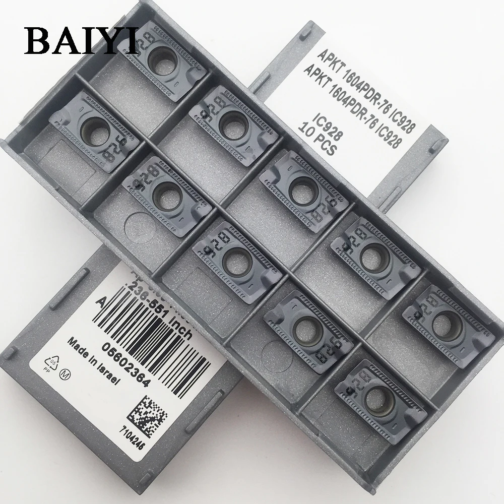 10 шт. APKT1604PDR-76 IC928 твердосплавное лезвие APMT1604 PDER для стали, нержавеющей стали, вставка Iscar