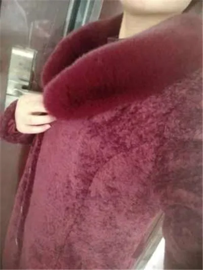 Осень-зима, Женское пальто из овечьей шерсти, плюс размер, 5XL, утолщенное, с капюшоном, шерстяное пальто, для женщин среднего возраста, с меховым воротником, Длинные куртки