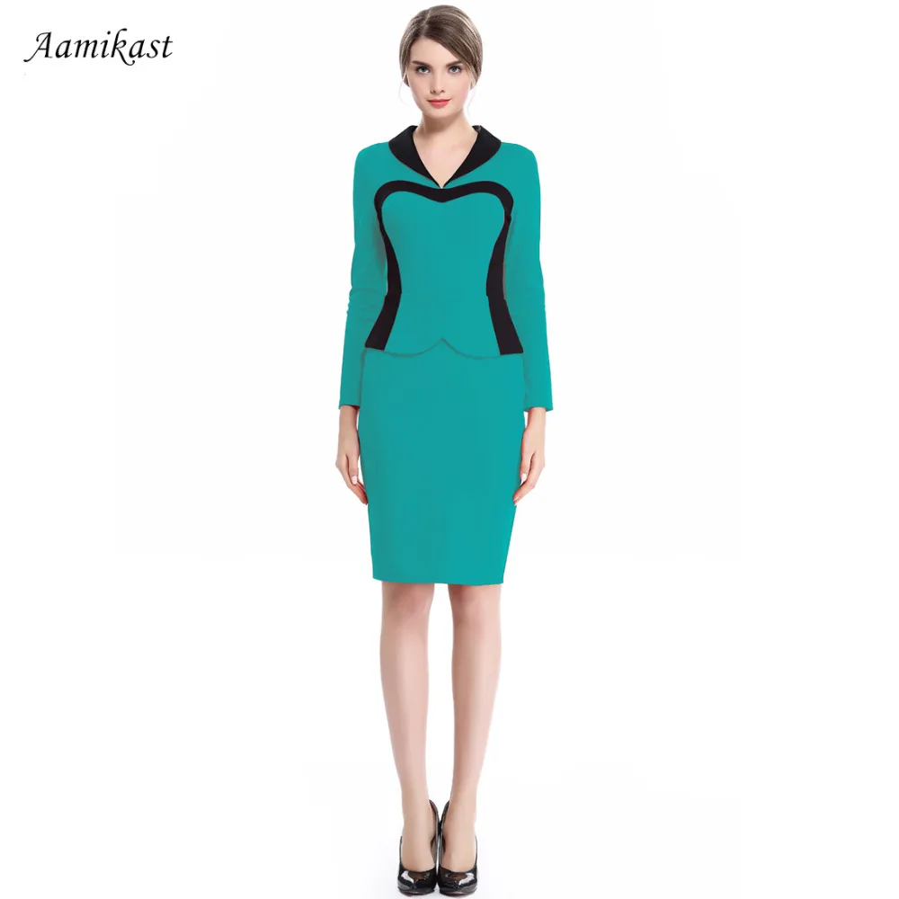 Женское платье карандаш с длинным рукавом Размеры S M L XL XXL XXXL|dress size|women business dresswomen