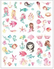 Cute mermaid Креативный милый стикер мультяшка Единорог прозрачный студенческий альбом «сделай сам» украшение для мобильного телефона паста офисная стационарная наклейка s - Цвет: Cute mermaid