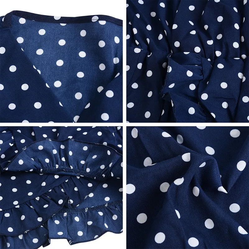 NIBESSER Брендовое сексуальное женское платье с оборками в горошек v-образным