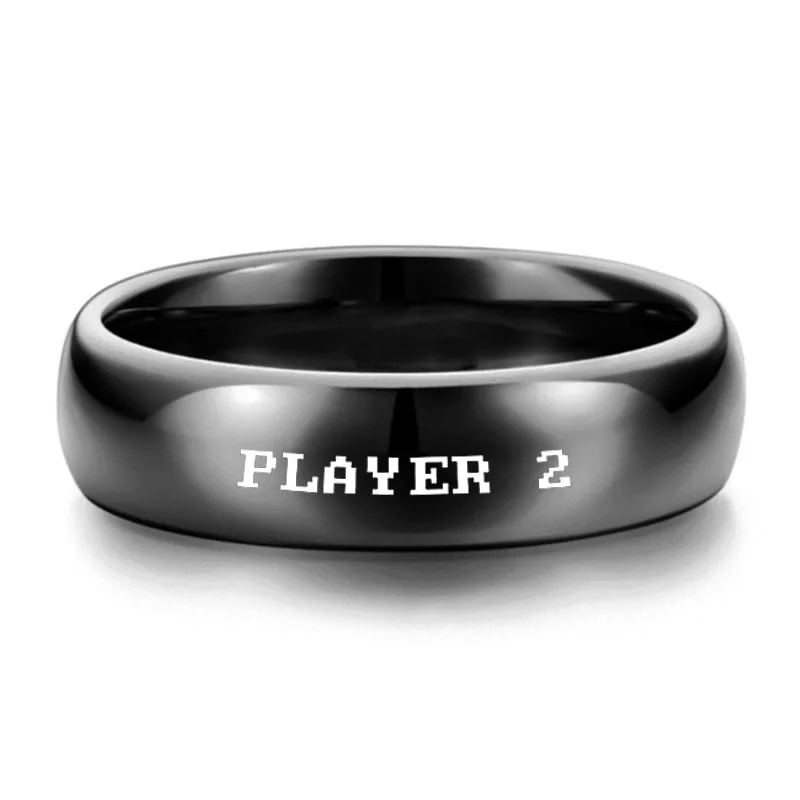 GELICITY Super Marie Style Black Stainless Steel Couple Ring Simple Fashion Wedding Personality Engagement Gift | Украшения и