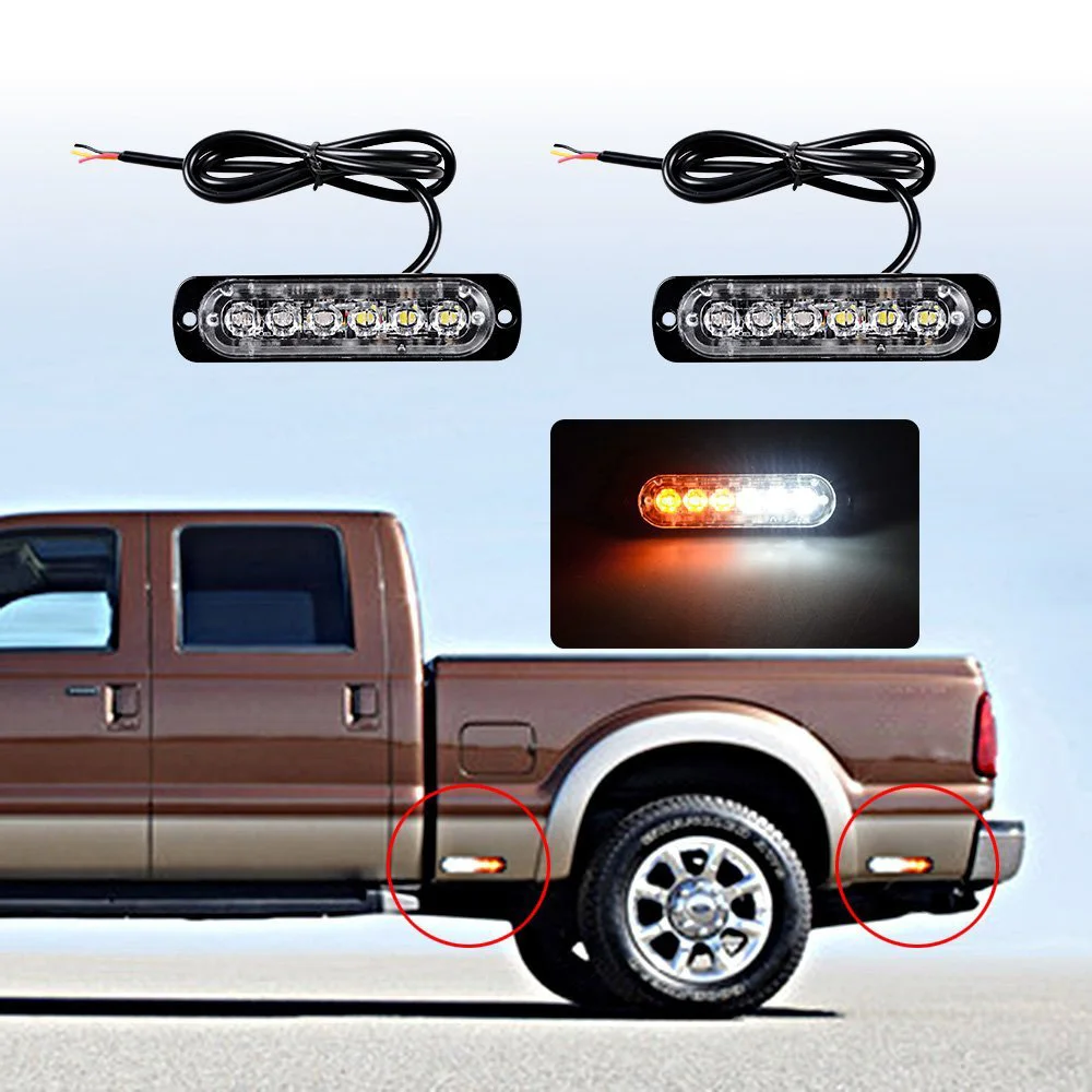 6 LED Red and White Car Strobe Light Bar 12V Emergency Dash Flashing 3W high power Warning Lamp | Автомобили и мотоциклы