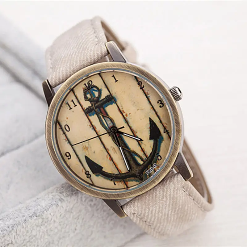 2018 Горячие винтажные часы с матросским принтом якорь женские очаровательные