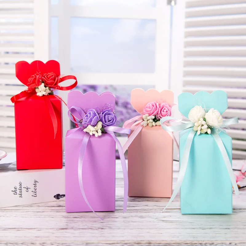 10 штук в Корейском стиле DIY креативные коробки для конфет с цветами бумажный