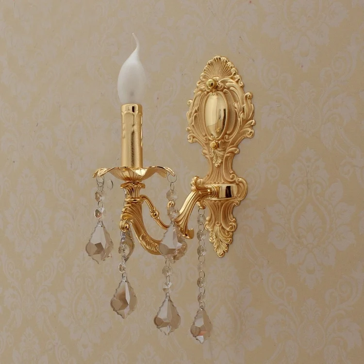 Домашний настенный светильник с золотым кристаллом 1 шт. винтажное светодиодное