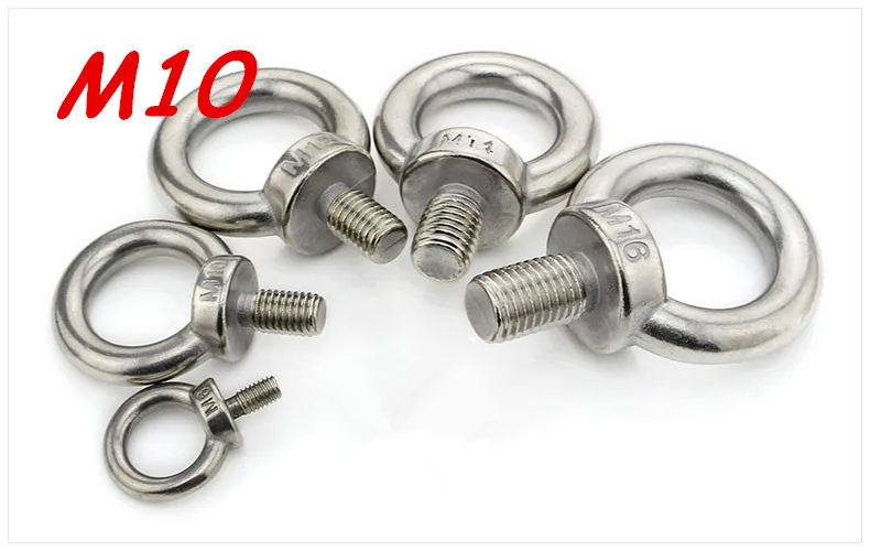 M10 * 18 304 Подъемные болты из нержавеющей стали Круглый кольцевой крюк-болт |