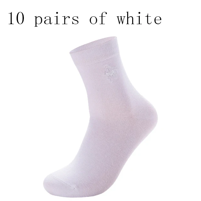 10 pairs white 10 пар/лот, PIER POLO, брендовые хлопковые носки для мужчин, деловая одежда высокого качества, черные, белые, одноцветные мужские носки, подарки - Цвет: 10 pairs white