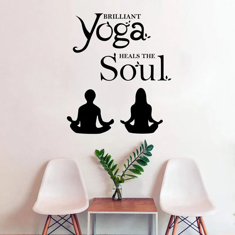 

Personality slogan stickers yoga meditate vinyls wall decals Buddha style yoga studio home decoration wall stickers YJ04
