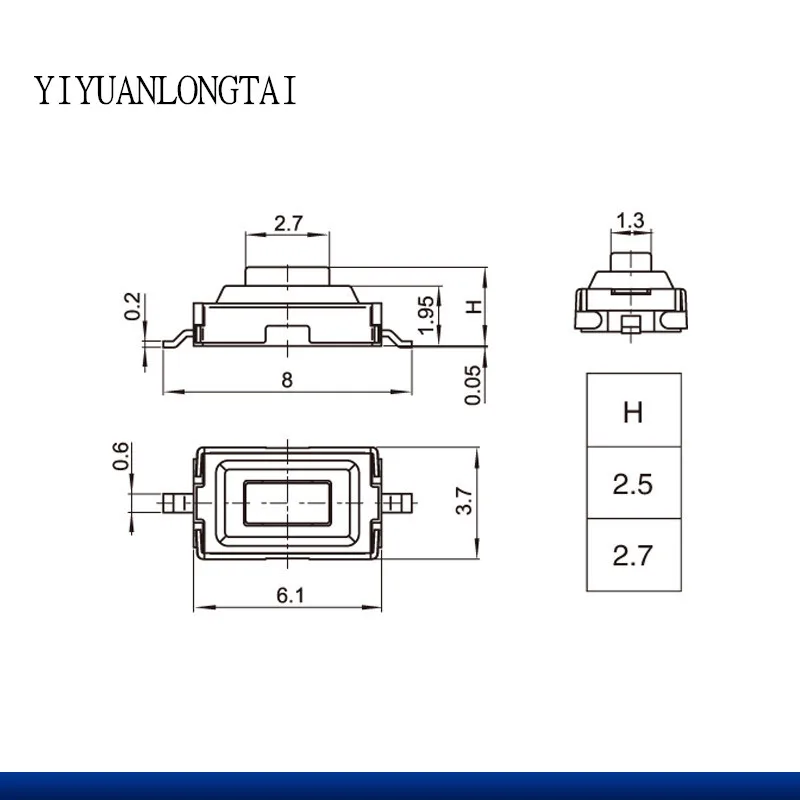 100 шт. сенсорный микропереключатель 3x6x2 5 мм 3*6*2 SMD сенсорная кнопка автомобильный