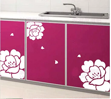 1 компл. 3D Цветы Магнолия холодильник стикер шкаф паста стекло шкаф мебель декоративные настенные стикеры s на кухню - Цвет: Белый