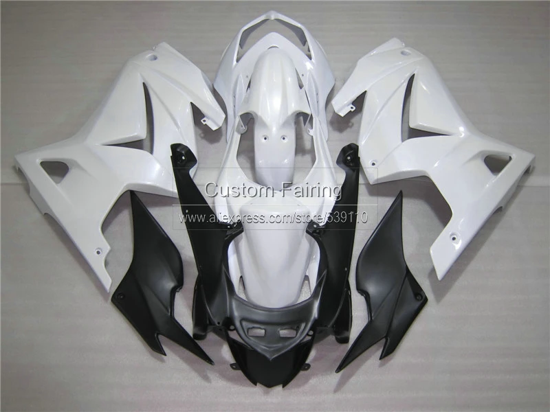 Литой под давлением обтекатель для Kawasaki 250r 2008-2012 2013 2014 ninja белый черный пластик