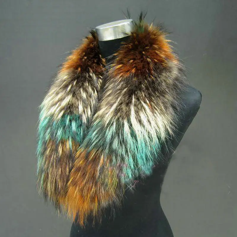 Бесплатная доставка большие воротники из меха енота шаль воротник шарф Артикул