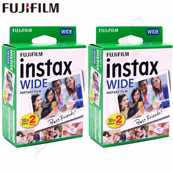 10-100 листов Fujifilm Instax Wide White edge+ Rainbow+ Black films для камеры моментальной печати Fuji 300/200/210/100/500AF - Цвет: 40 wide white edge