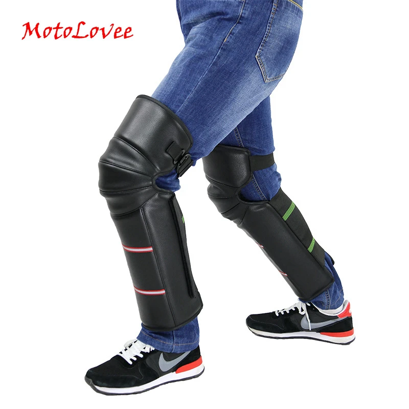 Мотоциклетная защита для ног MotoLovee зимняя от ветра искусственная кожа|leather