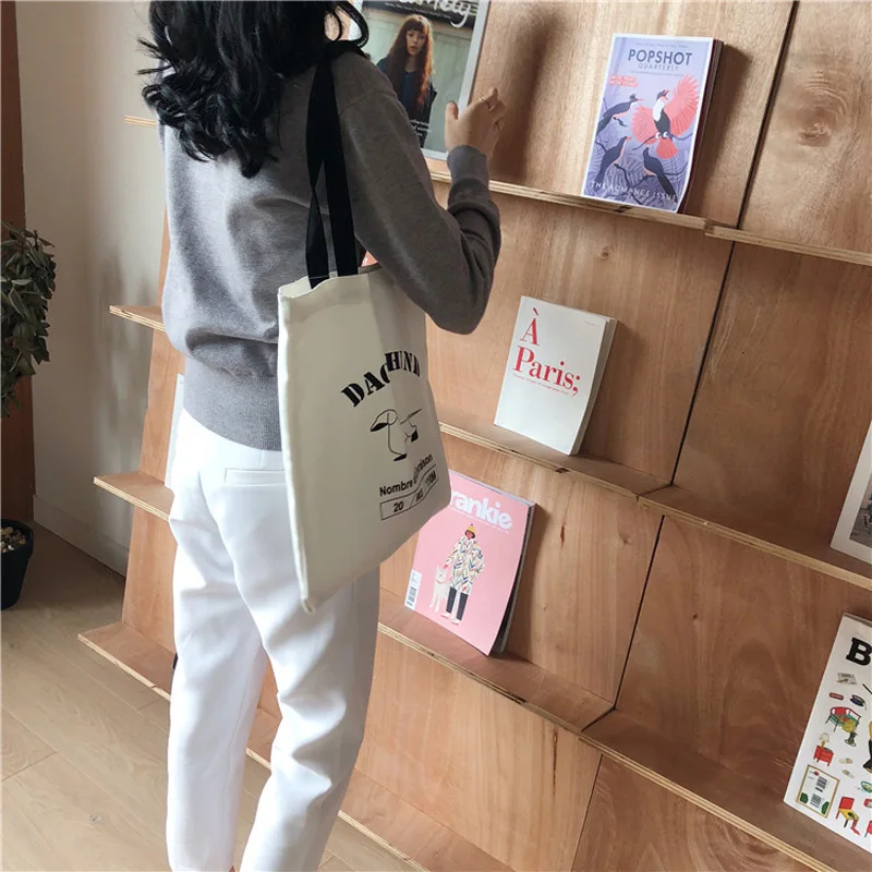 FJWSW 2018 Новая мода милые собаки печати холст сумки хозяйственные Crossbody 37 5 см * 39