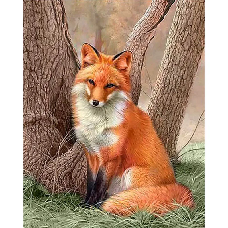 &quotЛиса&quot 5D DIY алмазная живопись с нашивками в виде животных камни форме