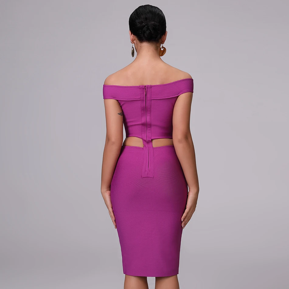 nova moda de alta qualidade cinza roxo сексуальное Бандажное платье без бретелек oco celebridade vestido apertado