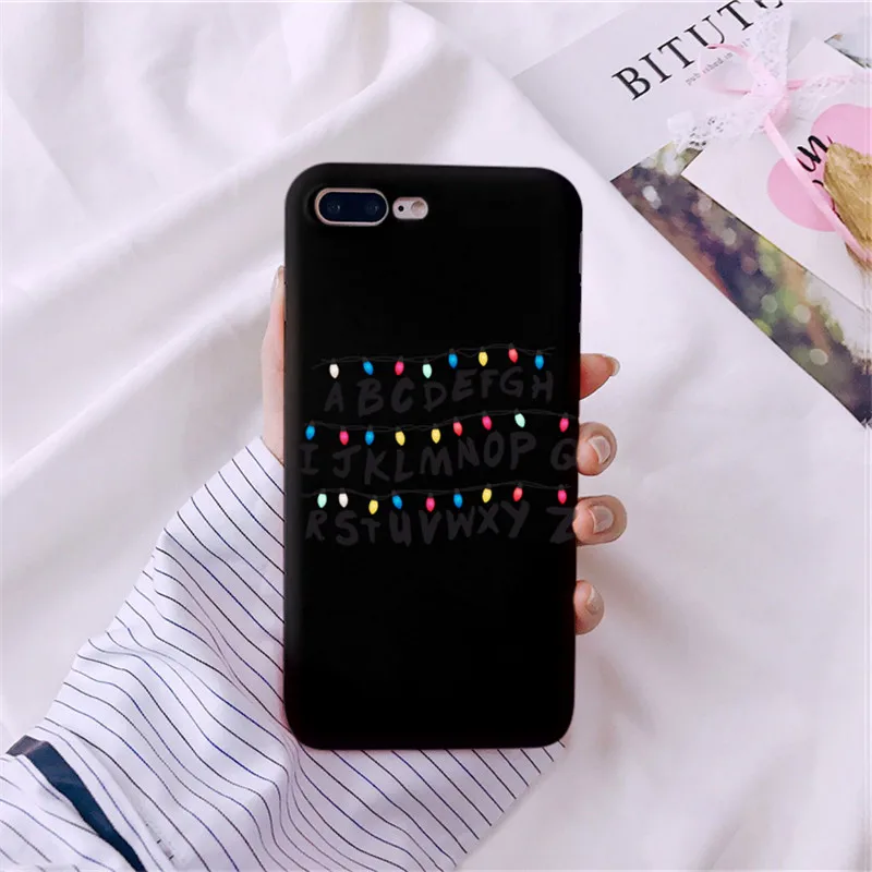 TPU Необычные вещи Рождественские огни чехол для iPhone 7 6S 8 Plus X 5s SE мягкая Матовая силиконовая, в цветах радуги чехлы для телефонов задняя крышка Funda - Цвет: TPU