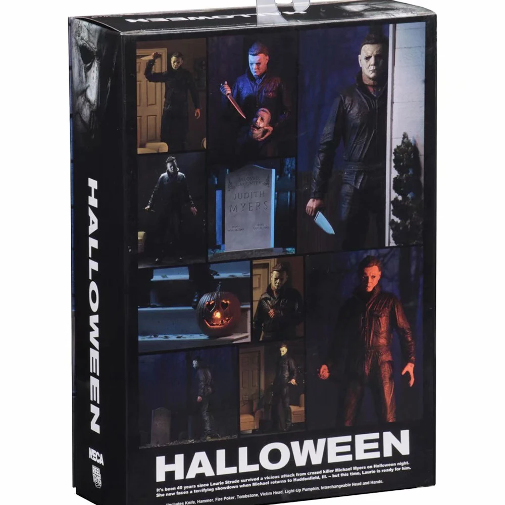 NECA Хэллоуин конечная Лори строд Майкл Майерс Тыква с светодиодный светильник ПВХ фигурка игрушка Рождественский подарок