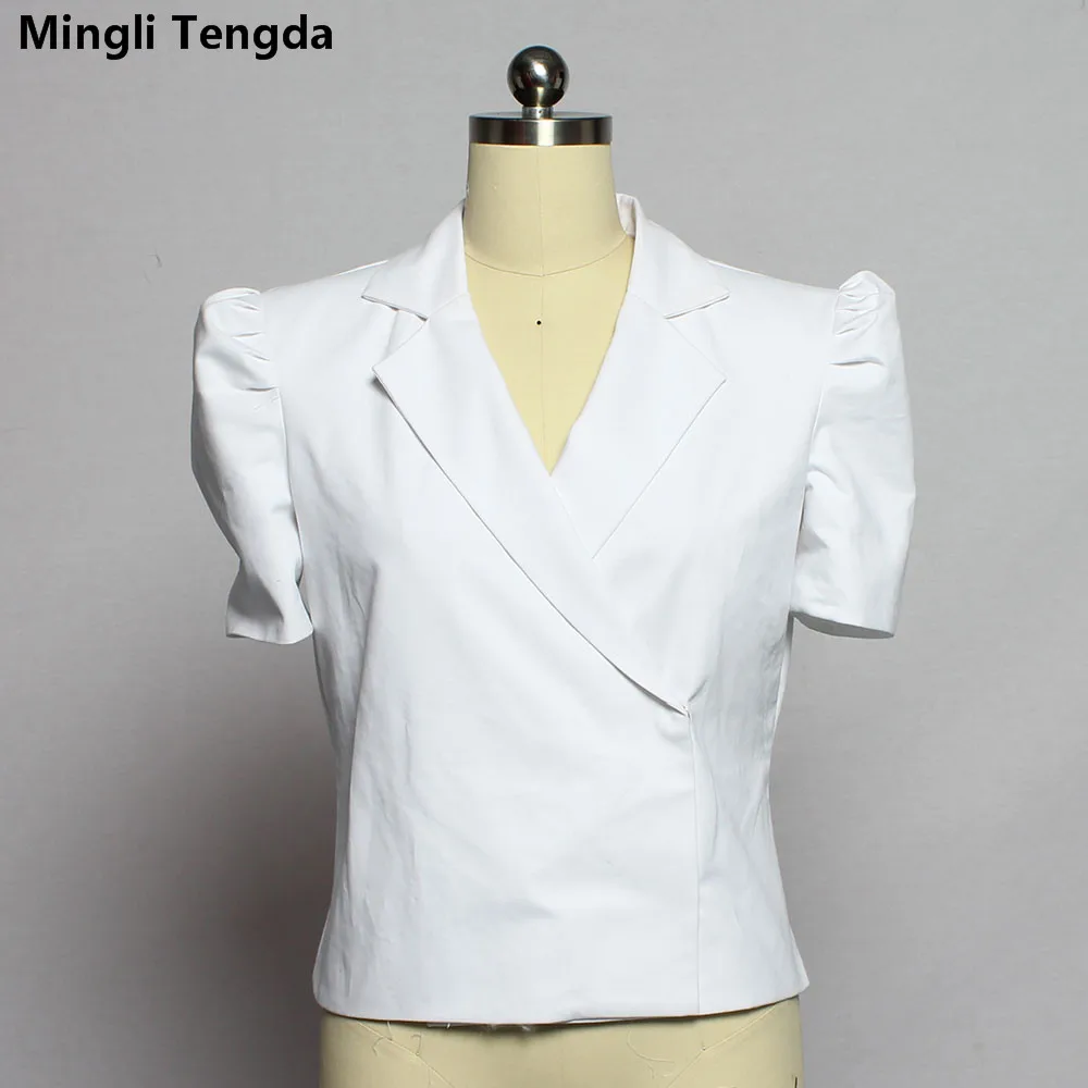 Белая хлопковая куртка mingli tengda накидка с коротким рукавом Болеро для невесты