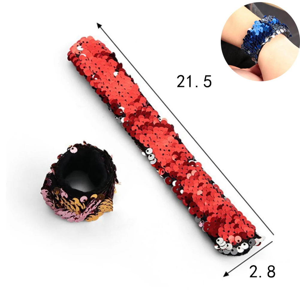 PIXNOR двухцветные браслеты с пайетками модные вечерние ремешком на запястье для